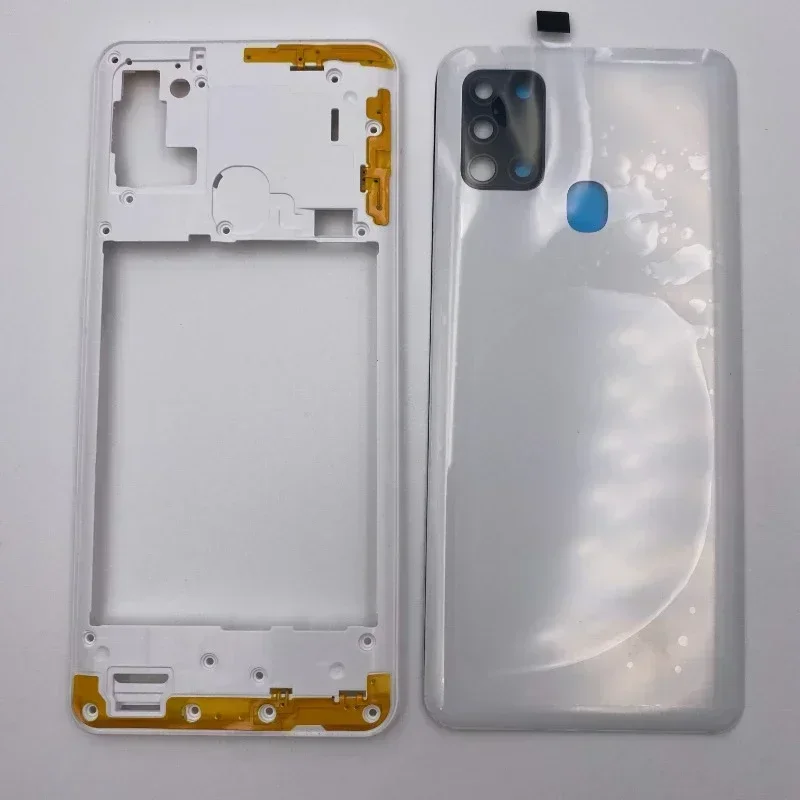 

Phone Housing Middle Frame Plate Case Back Cover Battery Rear Door Camera Lens Repair Parts For Samsung Galaxy A21S A217 A217F