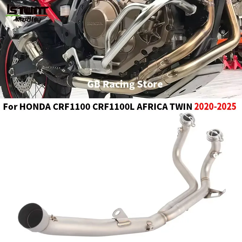

Slip On for Honda Crf1100 Crf1100L Africa Twin 2020 - 2025 Front Link Pipe Motorcycle Exhaust System Connect Original Muffler