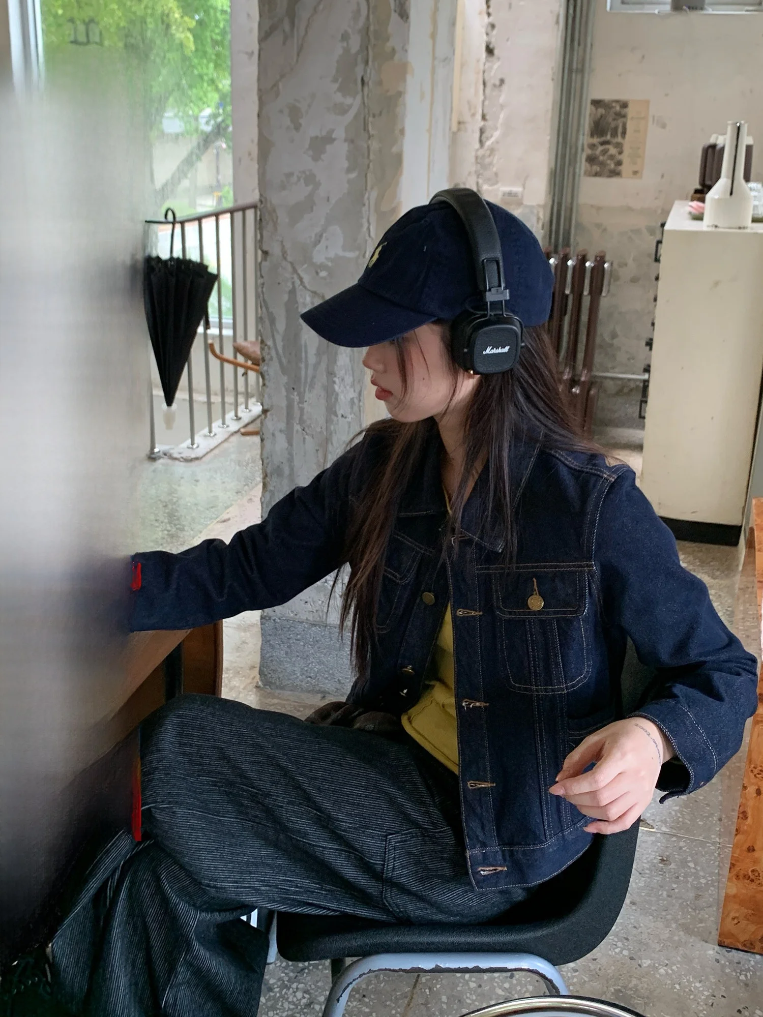 

Винтажная синяя джинсовая куртка RAINY с разрезным воротником, укороченная, женская, приталенная, весна-осень, универсальная, модная, женское пальто