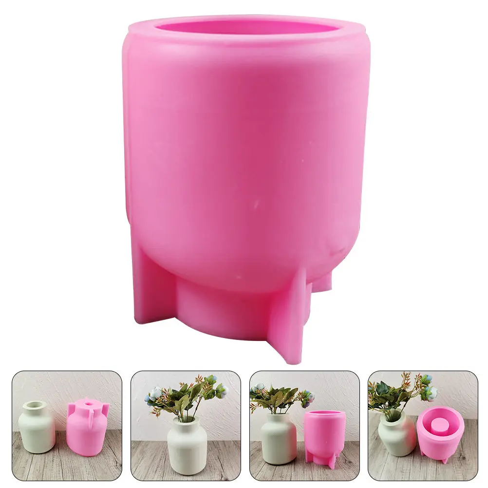 

Silicone Vase Mold Round Shape DIY Epoxy Resin Casting Mold for Flower Vase Pen Holder Desktop Decor Plant Pot Bonsai Container