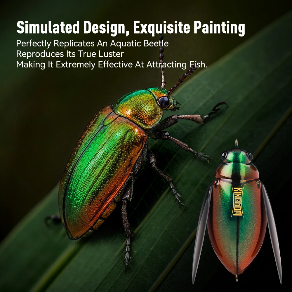 Kingdom Beetle señuelo duro biónico de cigüeña para lubina y lucio - imagen 2