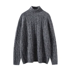 100% Cashmere Sweater Women Pullover Winter Turtleneck Thickened Warm Shirt Female Fashion Knit Jumper Lady Large Size Pullovers