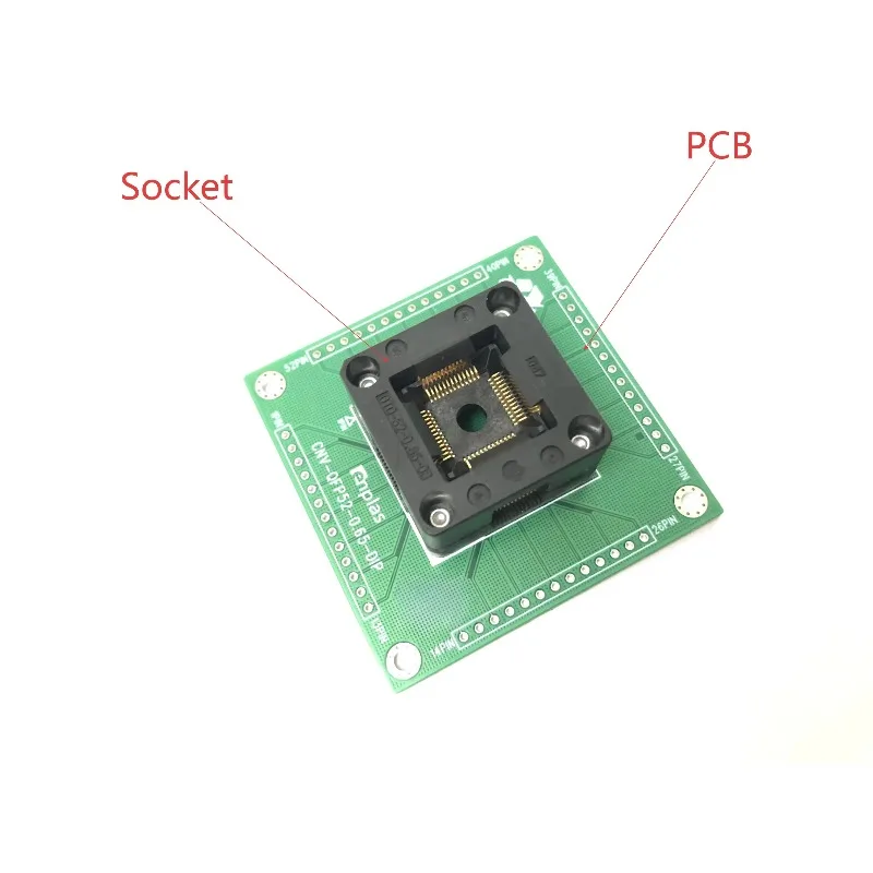 

OTQ-52-0.65-03 QFP52P 0.65mm Pitch Enplas IC Test And Burn In Socket TQFP52 TO DIP Programming Adapter IC body size 10x10mm