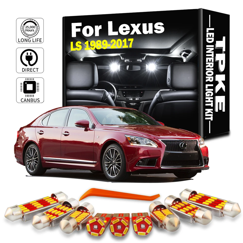 LED Interior Map Dome Reading Light Kit For Lexus LS LS400 LS430 LS460 LS600h 1989- 2012 2013 2014 2015 2016 2017 Accessories