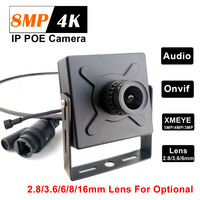 H.265 POE HD 4K 8MP Mini Type IP Camera 5MP 4MP 3MP Indoor Security ONVIF P2P CCTV System Video Surveillance Cam With 2.8/3.6/6m