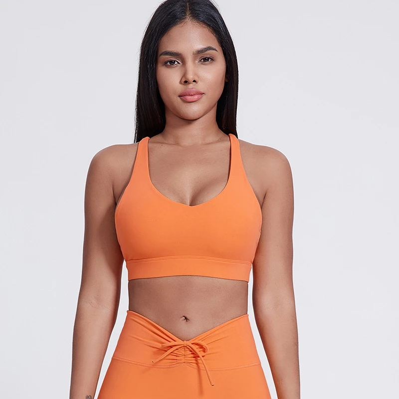 حمالة صدر رياضية متقاطعة للنساء ، قمة محصول ، دعم عالٍ ، ملابس داخلية للياقة البدنية ، حمالة صدر للجري ، تمرين رياضي ، سترة يوغا ، حزام سباغيتي ، ملابس رياضية