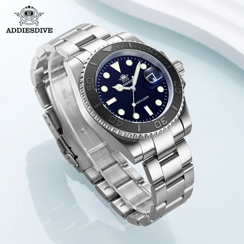 ADDIESIDVE TOP Men\'s Watch BGW9 Super Luminous Calendar Display 200m Waterproof Business Quartz Steel Watch Reloj Hombre