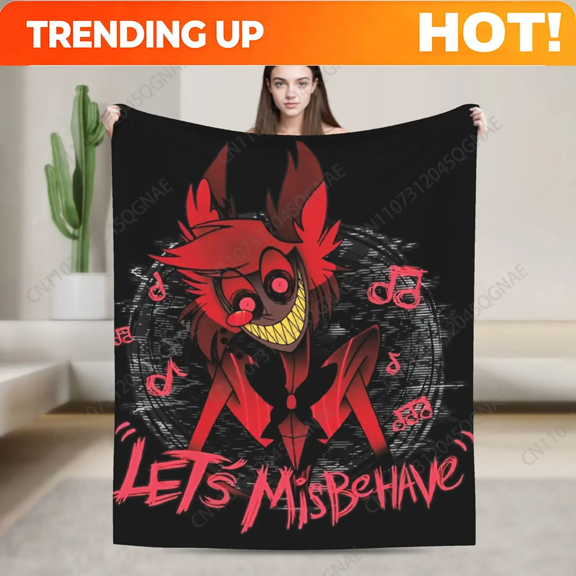 Hazbins Hotels Alastor Anime Blanket Flannel Summer Lucifer Multifunction Super Warm Throw Blanket For Bedding Couch Quilt