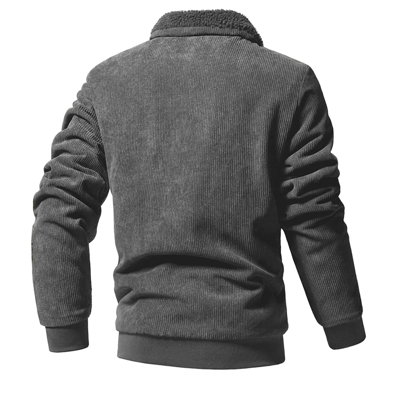 Men Corduroy Jacket Winter Thick Fleece Lining Coat Men Casual Windproof Parkas Men's Fashion High Quality Brand Jackets Male