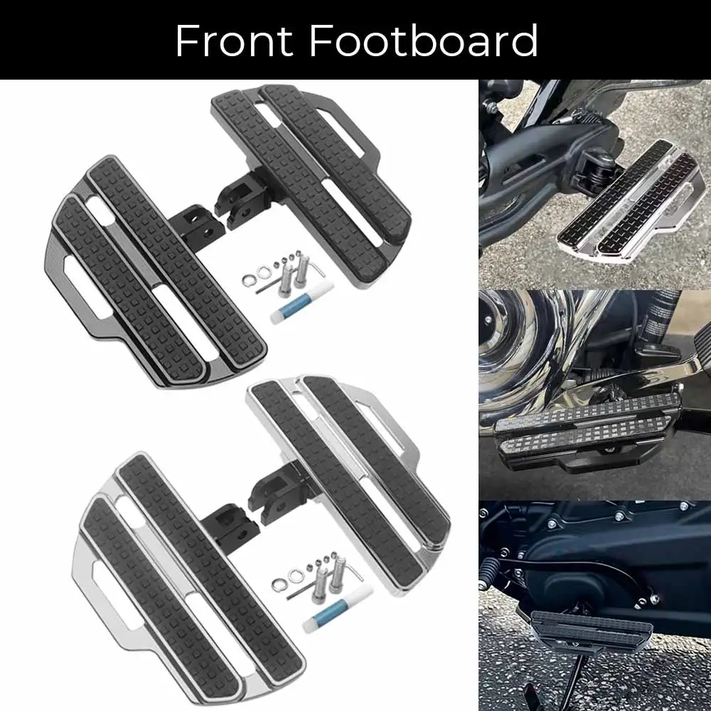 

Комплект из 2-х передних и задних подножек (черные/хромированные) для мотоциклов Harley Softail Low Rider S FXLRS 2020-2024