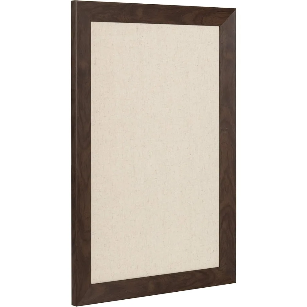 لوح Pinboard أنيق من قماش الكتان مقاس 18 × 27 بني جوزي - منظم حائط للمكتب المنزلي لعرض الصور الملاحظات #2