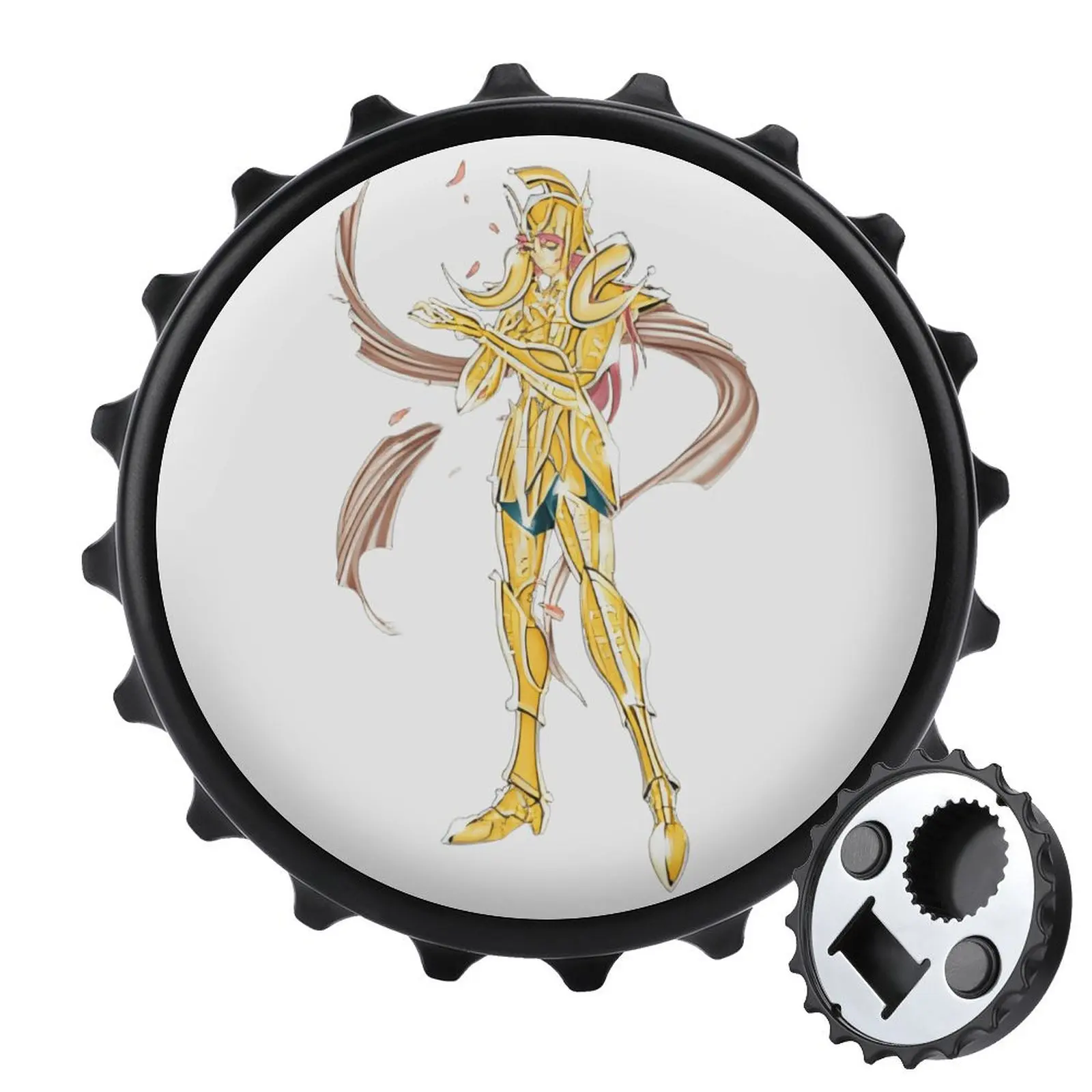 

Магнит на холодильник, открывалка для бутылок, магнитное притяжение, материал из сплава Saint Seiya, рыцари зодиака, товары, Овен Му