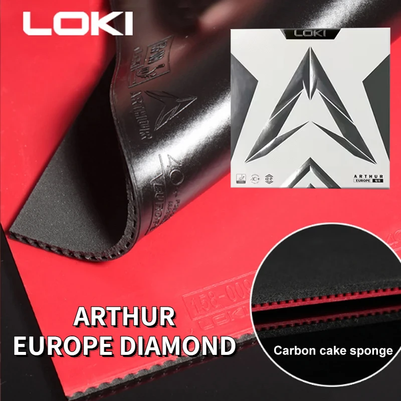 LOKI ARTHUR EUROPE DIAMOND Table Tennis Rubber Sheet Non-sticky Pips-in Ping Pong Rubber with Carbon Cake Sponge ITTF Approved