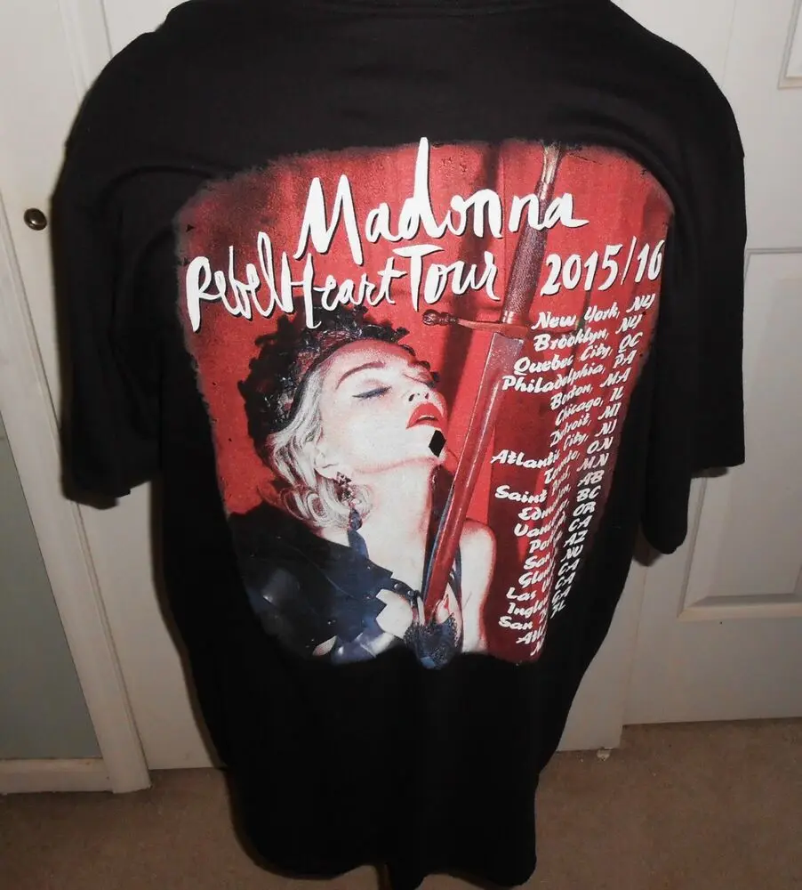 MADONNA REBEL HEART TOUR T SHIRT 2015/16 MENS BLACK XL