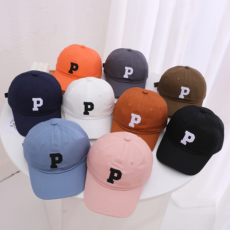 Doitbest Child Baseball Cap For Girl Boy Sunscreen Hats Summer Baby Casual Hip Hop Solid P D R Letter Kid Caps For 2 to 7 Years