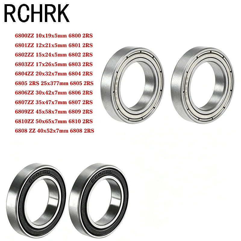 6800 6801 6802 6803 6804 6805 6806 6807 6808 6809 6810 ZZ 2Z -2RS Thin Wall Metal Shielded Rubber Sealed Bearing Ball Bearings