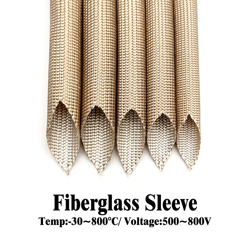 Fiberglass Tube ID 2.5~20 mm Cable Sleeve Soft Chemical Fiber Glass Wire Alkali Free Fiber Braided Insulation Against Electric