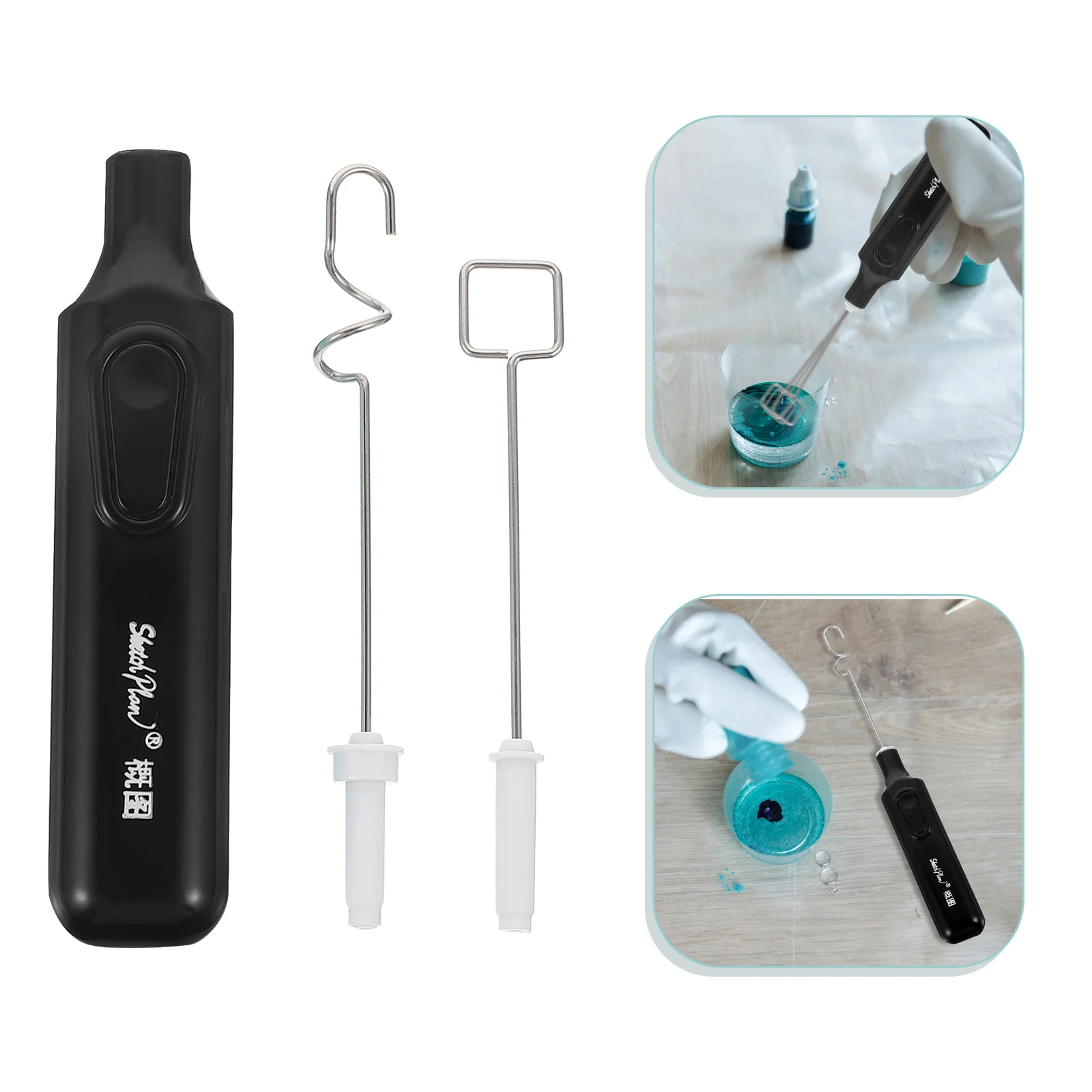 Electric Pigment Mixer Resin Stirrer Handheld Operated Epoxy Stainless Steel Crafts Tumbler Gouache