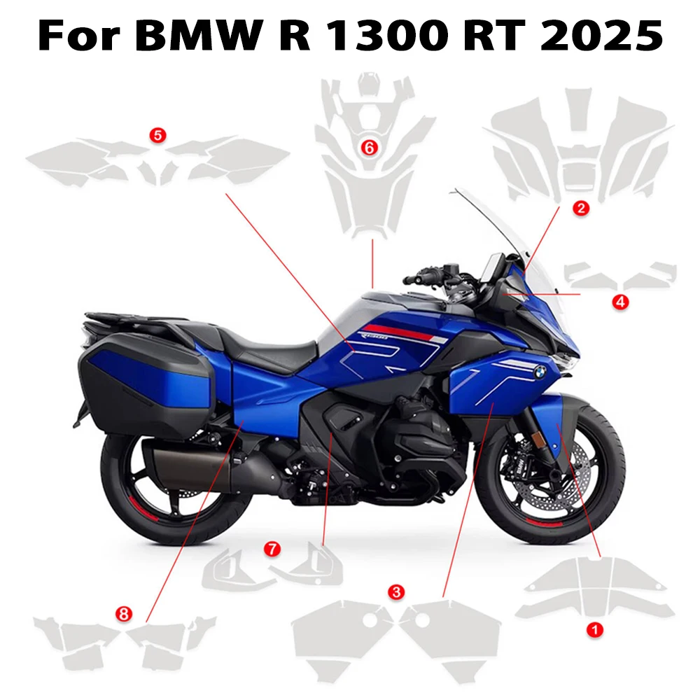 

Fits R1300RT Motorcycle TPU Protective Film For BMW R1300 RT R 1300 RT 2025 Paint Protection Film PPF Bodykit Stickers Glossy