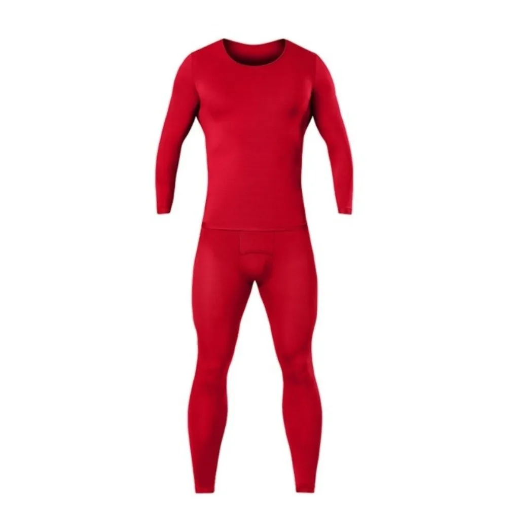 Tops and Pants Men Thermal Clothes Low Neck Feel Heating Thermal Underwear Ultra-thin Invisible Lingerie Warmth Long Pants