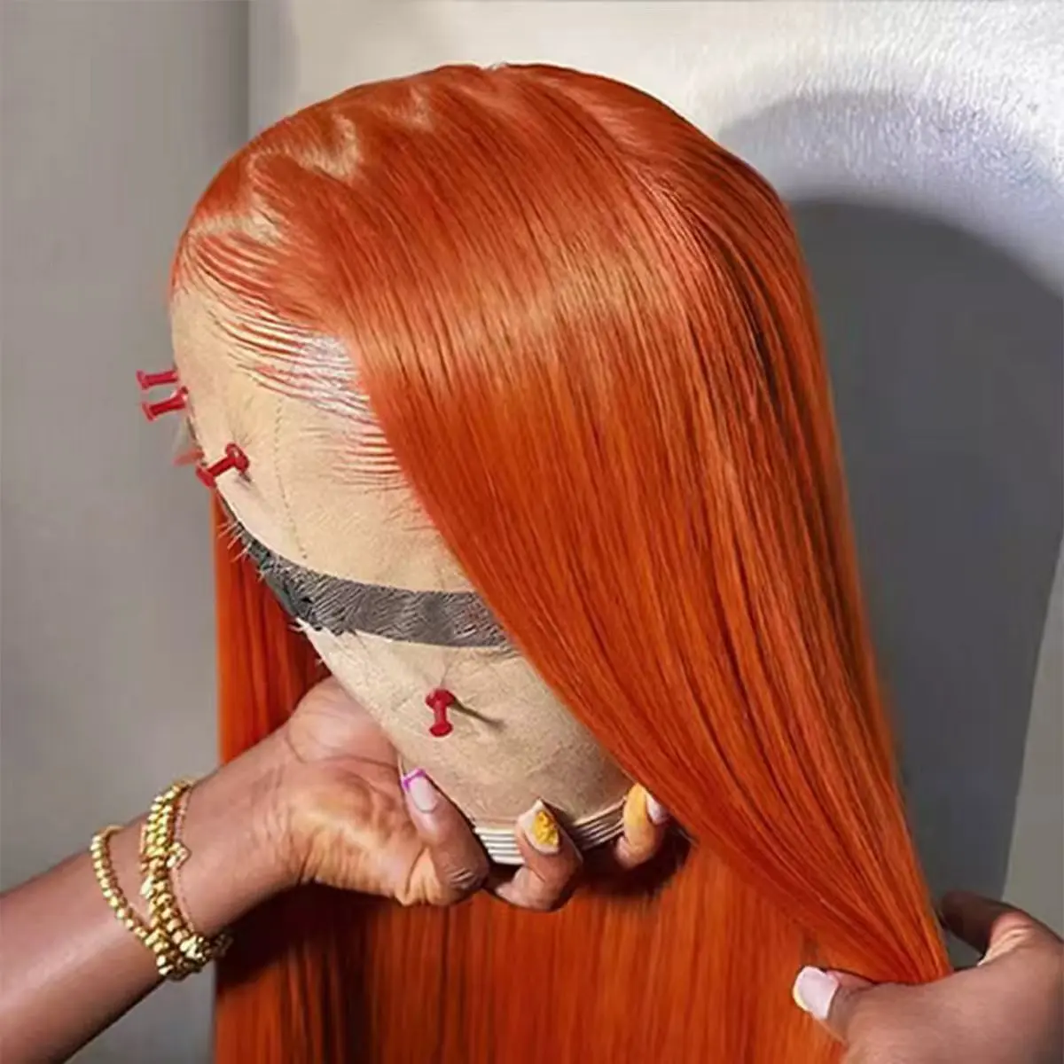

30-дюймовые прямые оранжевые рыжие парики спереди, человеческие волосы 350, цветные бразильские 13X4 Hd, прозрачные кружевные фронтальные парики для женщин