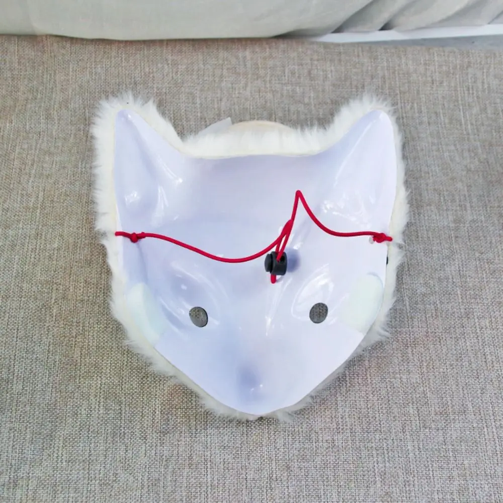 Japanese Creative Plush Mask Kabuki Fox Demon Mask Cosplay Stage Performance Props Female Cute Adjustable Anime Accessories