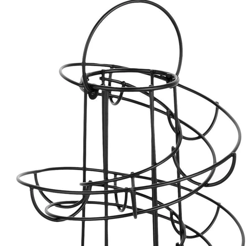 Kitchen Egg Rack, Spiral Egg Basket, Iron Practical Egg Storage Rack, Storage Rack Black-A51M
