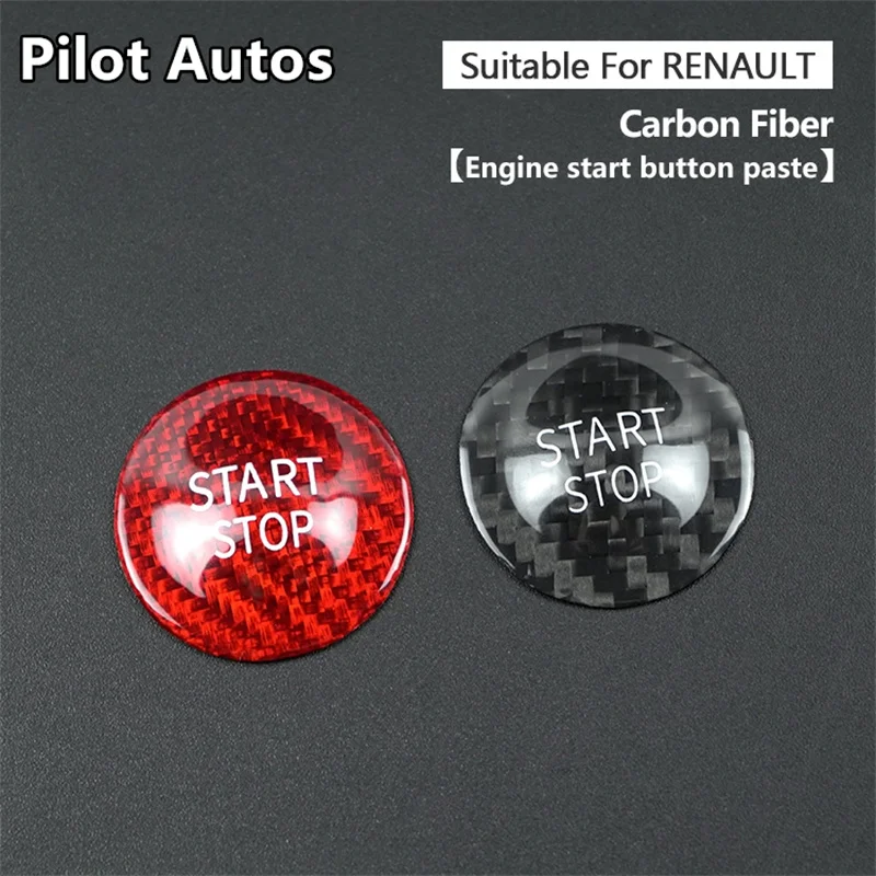 For Renault Latitude Car Engine Start Stop Button Cover Genuine Carbon Fiber Sticker 2011 2012 2013 2014 2015