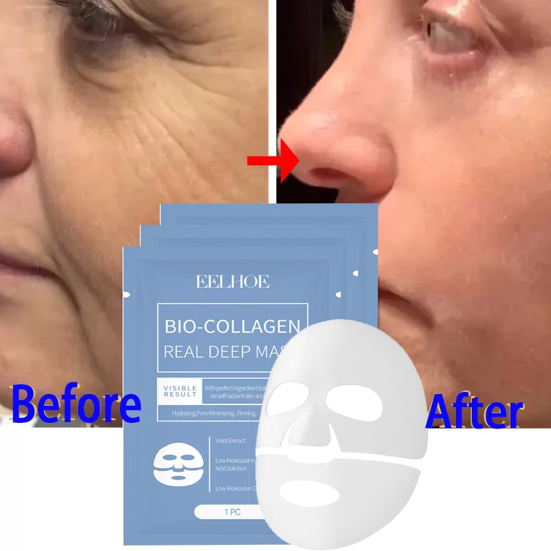 

Bio-Collagen Real Deep Mask Anti-Wrinkle Lifting Face Mask With Hydrolyzed Collagen Collagen Reverse Film Volume Peel Off Mask