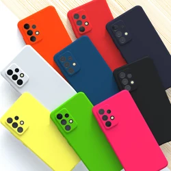 Luxury Original Phone Case for Samsung Galaxy A53 A33 A73 A13 A32 A52 A72 A12 A14 A34 A54 4G 5G Liquid Silicone Back Cover Case