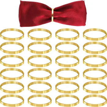 4/6/12PCS Round Gold Napkin Ring for Cloth Napkins Metal Modern Bulk Napkin Rings for…