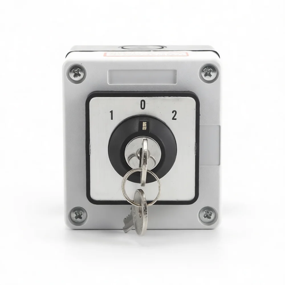 Industrial Key Switch SZW26 20C With Sealed Shell Dustproof Selector Lock Electrical Maintenance Safety Control Apparatus