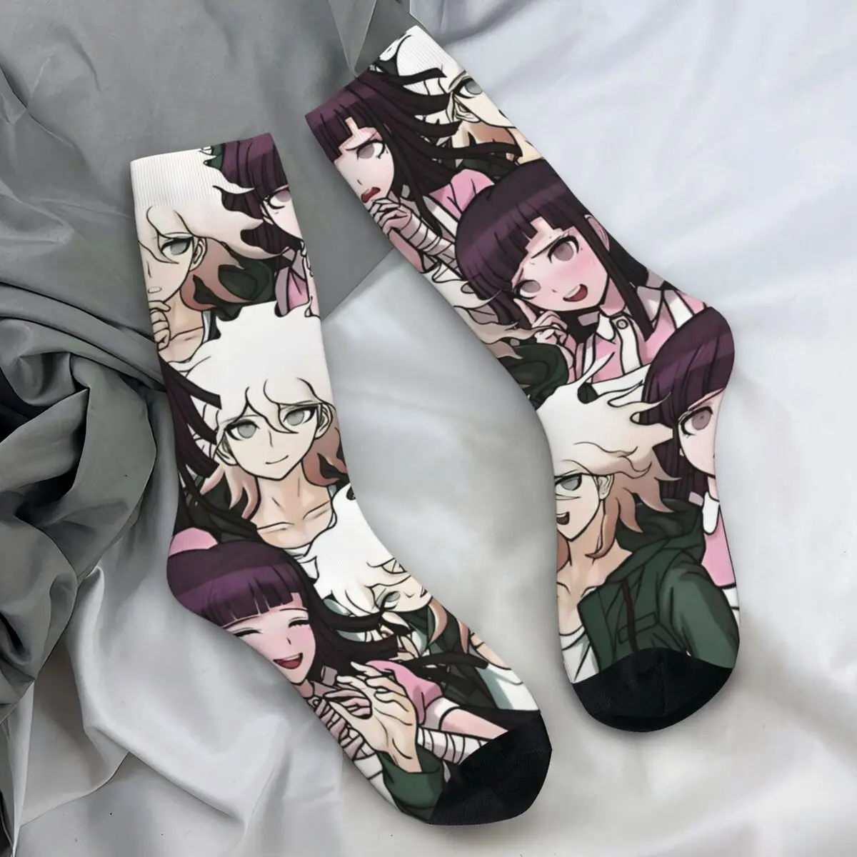 Men Socks Nagito Komaeda Voice Danganronpa Makoto Game Stockings Winter Korean Medium Soft Socks Running Sports Anti Slip Socks