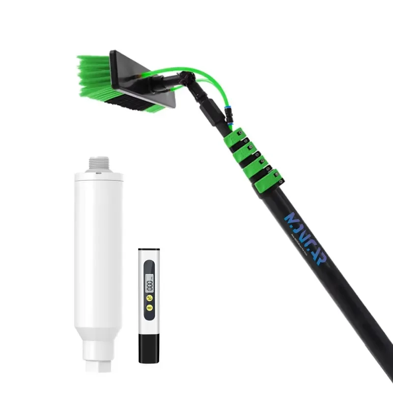 20Ft/24ft/30ft Aluminum Retractable Feed Rod Solar Panel Cleaning Brushes Household Window Cleaning Equipment