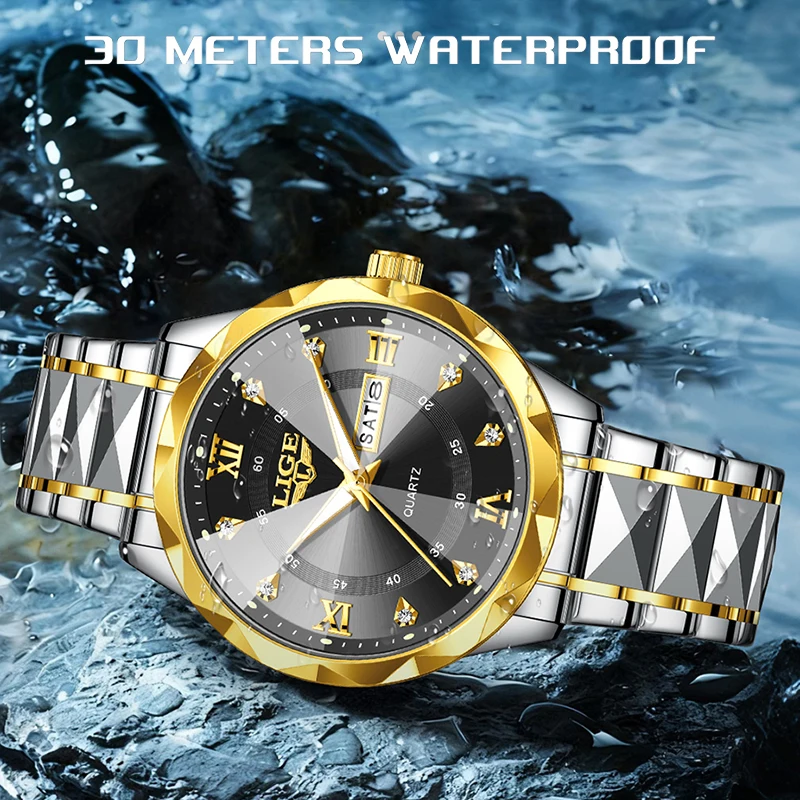 

LIGE 2026 Top Luxury Mens Watch Fashion Casual Quartz Wristwatches Waterproof Luminous Date Steel Watches Men Gifts Reloj Hombre