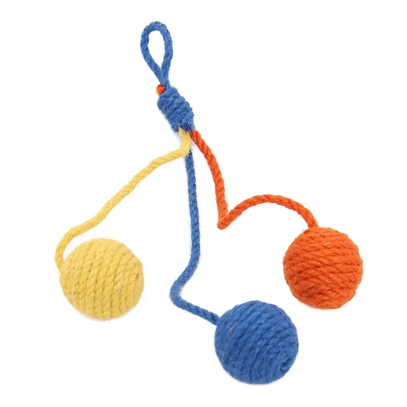 Cat Toys Can Hang Sisal Balls for Fun and Relaxation Bite Resistant Sound Balls for Pets Paw Grinding Cats