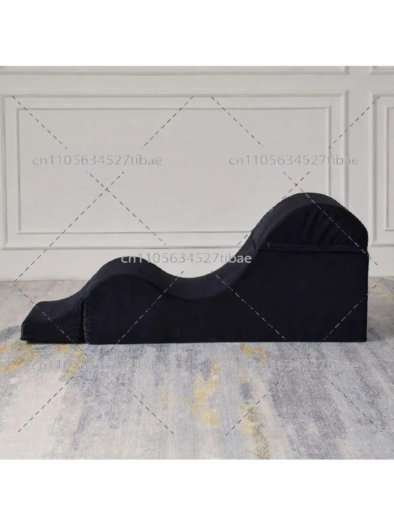Convertible Yoga Chair Ergonomic Foam Lounge with Waist Pillow Washable Cover Side Pouch