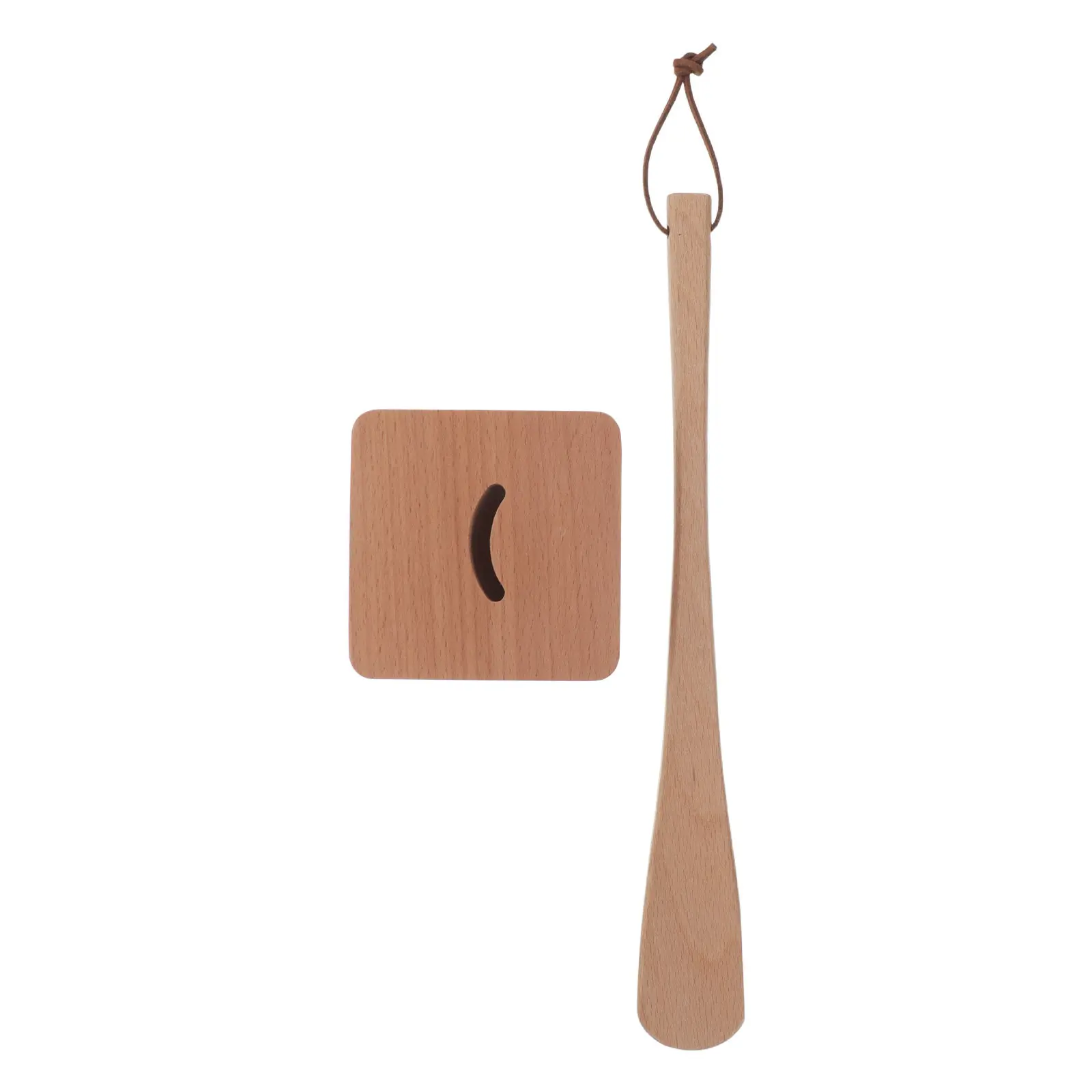 Long Handled Shoe Horn Standing Base 12Inch Shoe Helper for Seniors Men Women Wooden Boot Shoehorn Adjustment