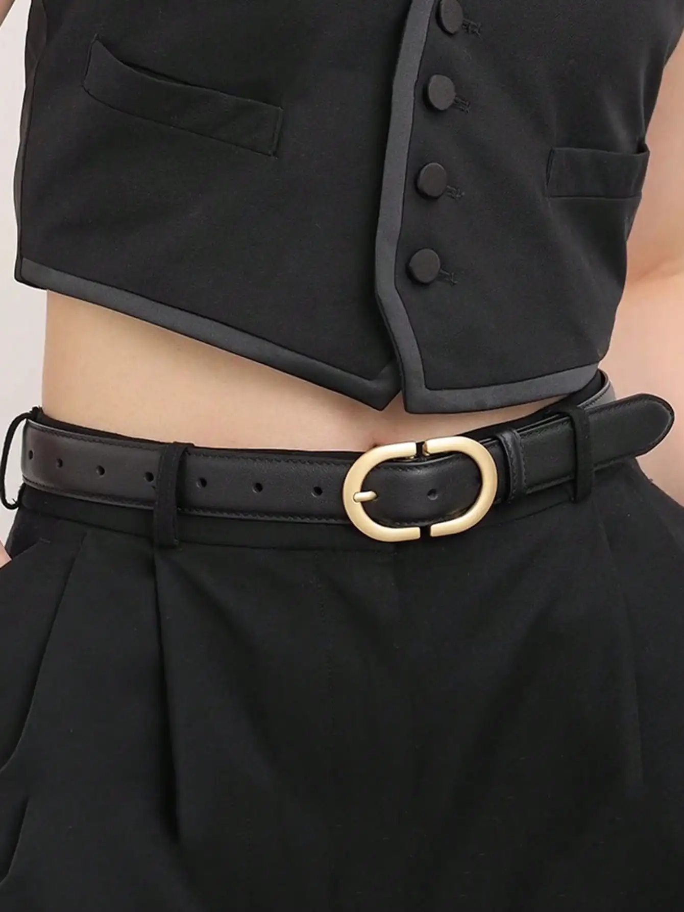 Fashion Leather Belts for Women Simple Mental Pin Buckle Girls Thin Belt Denim Jeans Dress Skirt Luxury Brand Retro Waistban