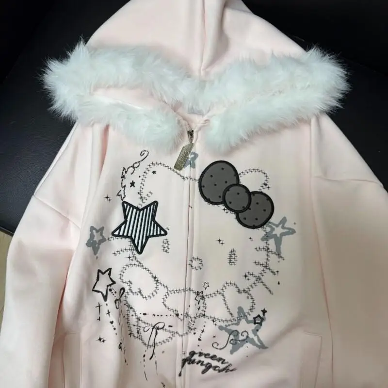 

Kawaii аниме модные повседневные Sanrio Hello Kitty новые одинаковые комплекты без жидкости одежда ансамбль Femmes комплект товары свитер