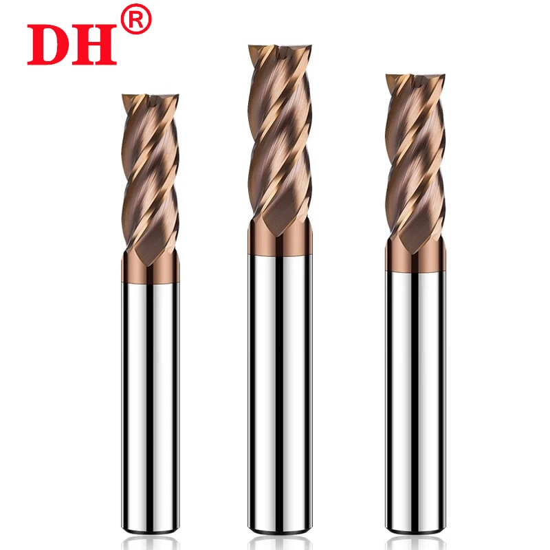 HRC55 4-Flute Milling Cutter Tungsten Steel Carbide Coating Flat End Milling For CNC Mechanical Machining Endmills Tools