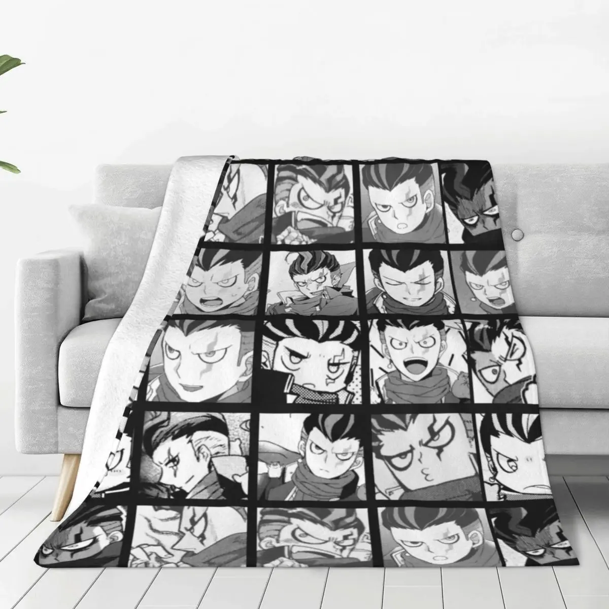 

Gundham Manga Knitted Blanket Danganronpa Anime Flannel Throw Blanket Bed Sofa Printed Soft Warm Bedsprea 1