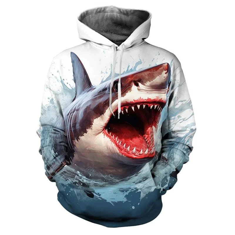 Sea Animal Shark 3D Print Hoodies Men Women Fashion Oversized Hoodie Pullovers Hooded Sweatshirts Tracksuit Coats Kids Clothing