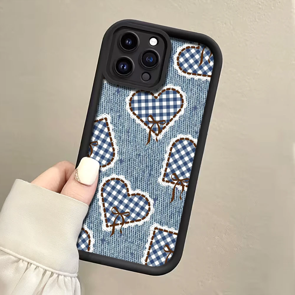 Blaue Denim-Herz-Handyhülle mit Trageband für Samsung Galaxy Note 20 Ultra S25 S26 S24 S22 Plus S24 S23 FE S24 S25 Ultra A56 Cover – Detail 5