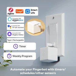 1/3Pcs Tuya Zigbee Tpye-C Rechargeable Smart Touch Fingerbot Plus Robot Button Pusher Arm Switch Support Alexa Google Home Alice