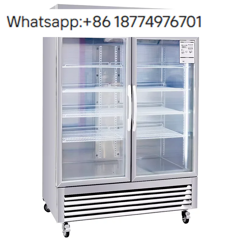 

Холодильник с большой вместимостью, прозрачной стеклянной дверцей, вертикальный, с функцией демонстрации, умный, из нержавеющей стали, серебристый, для кухни