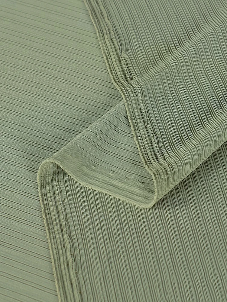 Pleated Stripe Fabric Elastic Silky Smooth Anti-wrinkle Thin Spring Summer by Half Meter