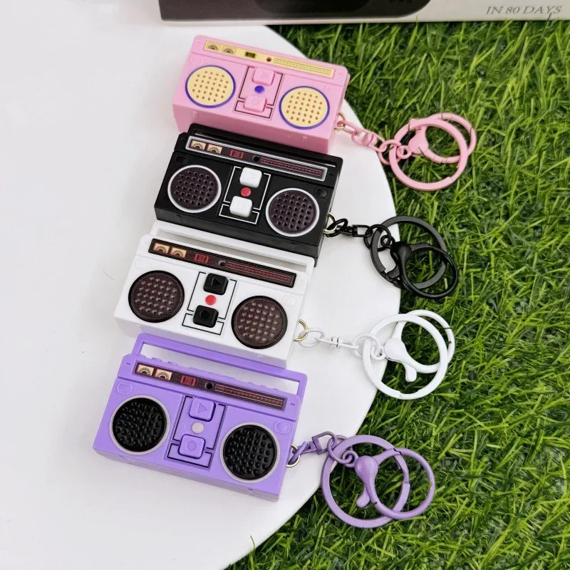 Retro Dollhouse Miniature Radio Recorder With Recording And Playback Function Toy Dollhouse Funny Pendant Ornament Keychain