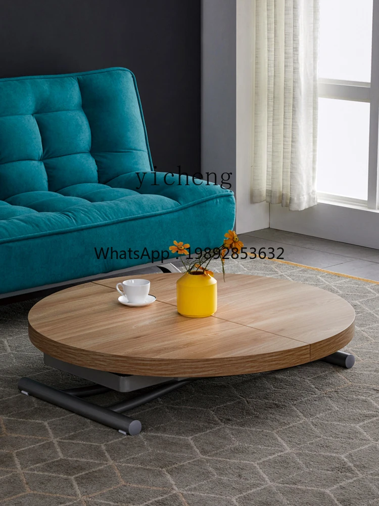 Multi-Function Lifting Coffee Table Retractable Living Room Home Mobile Small Apartment Round Table