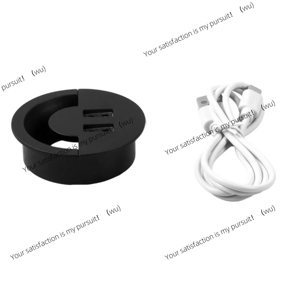 50/60/80mm Plastic Wire Hole Cover Round Cable Hole Cover With USB Port Office Table Outlet Port Line Box Organizer
